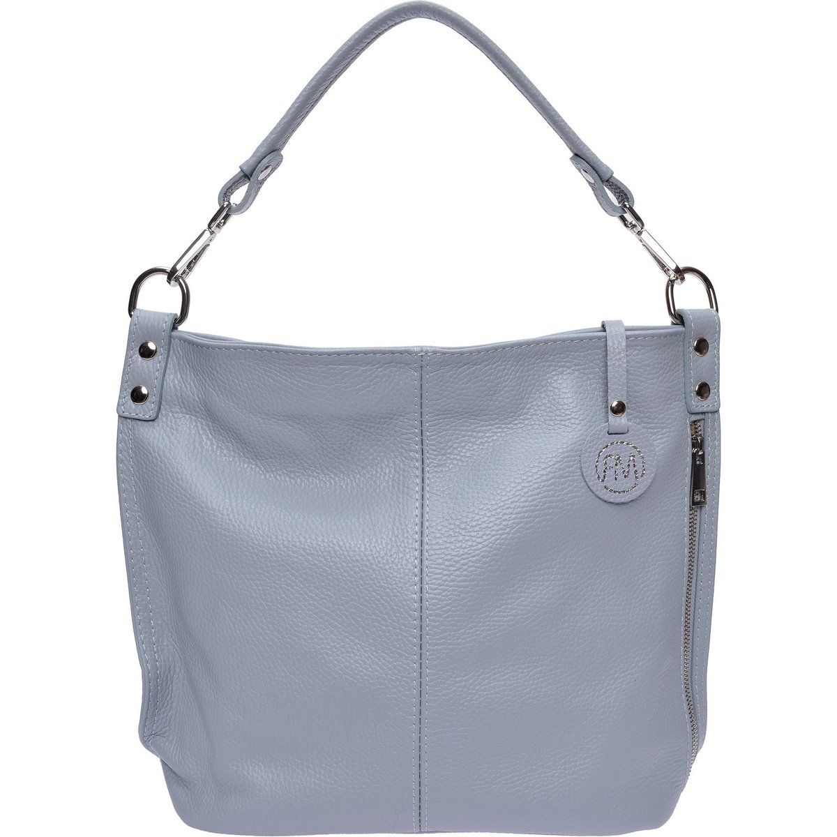 Ledertasche mit Schulterriemen und Reißverschluss