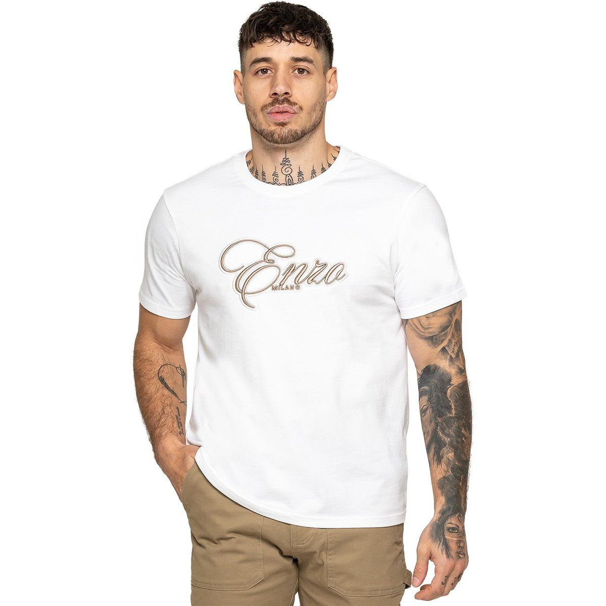 Herren T-Shirt mit Grafiklogo und Rundhalsausschnitt