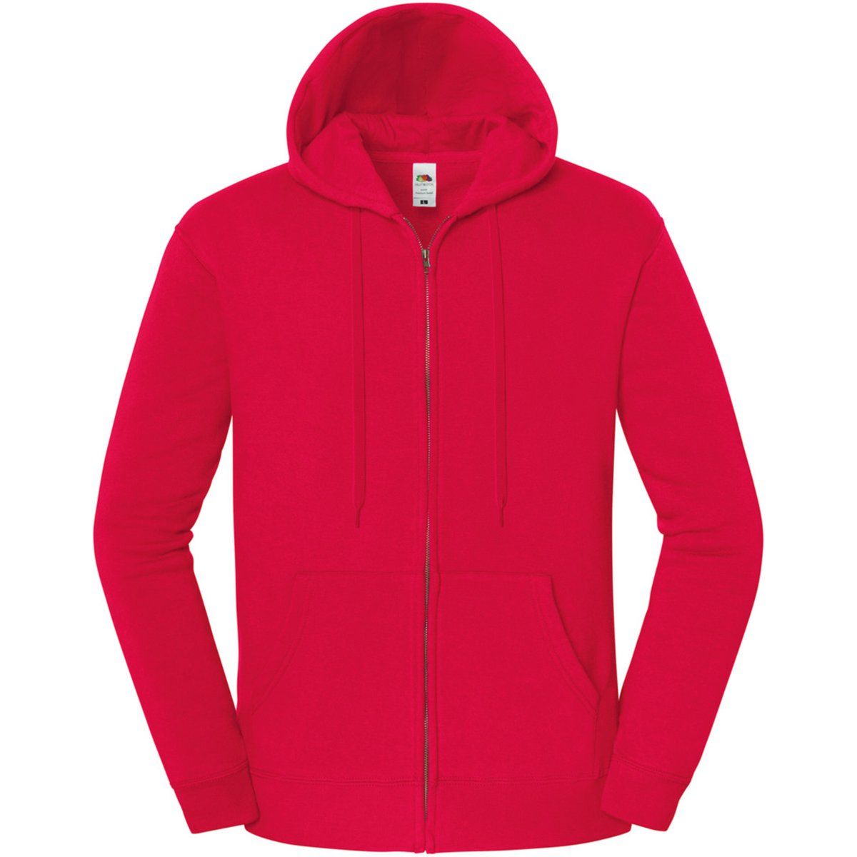 Fruit of the Loom - "Iconic Premium" Hoodie mit durchgehendem Reißverschluss für Herren (Rot)