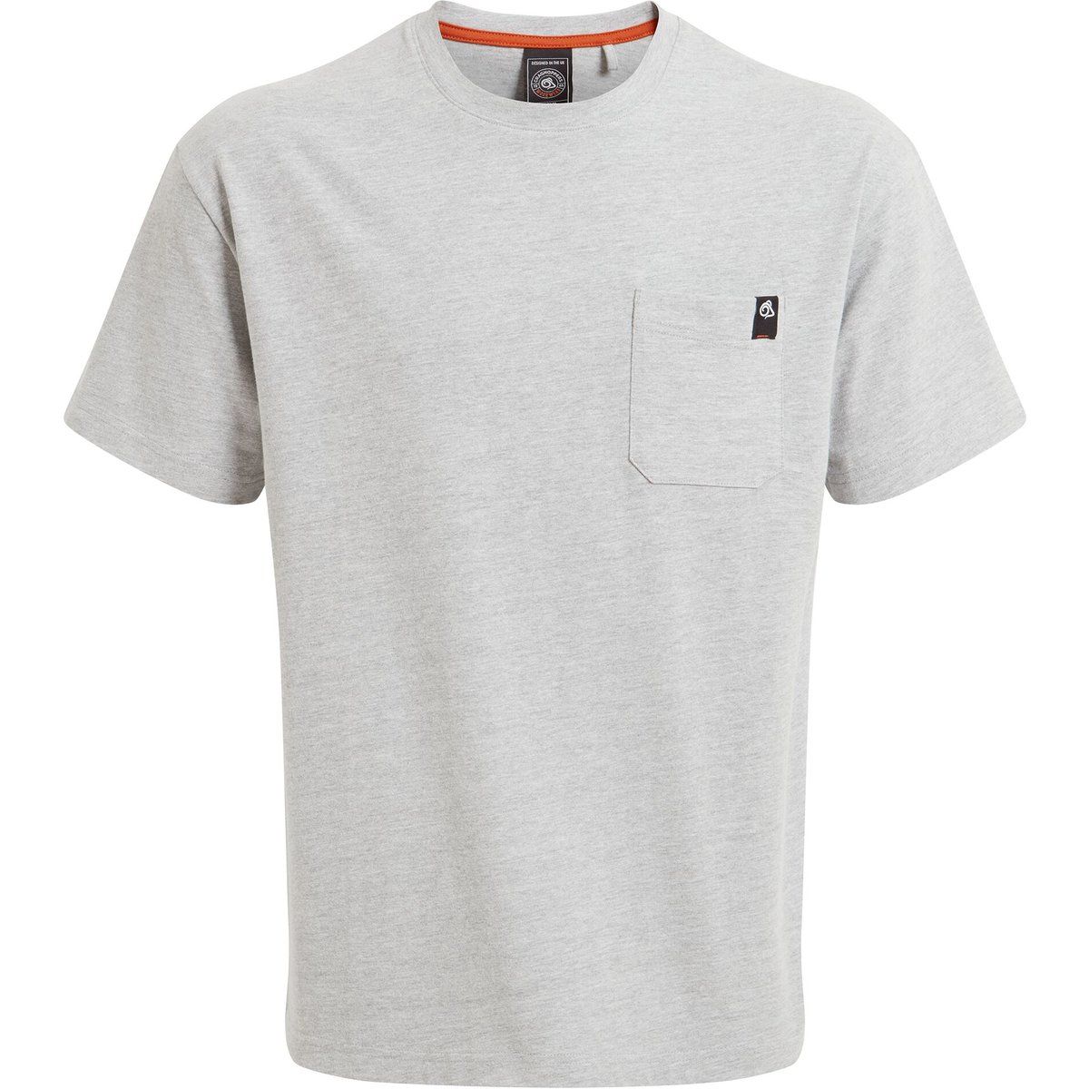 Herren Grau Meliertes T-Shirt mit Tasche