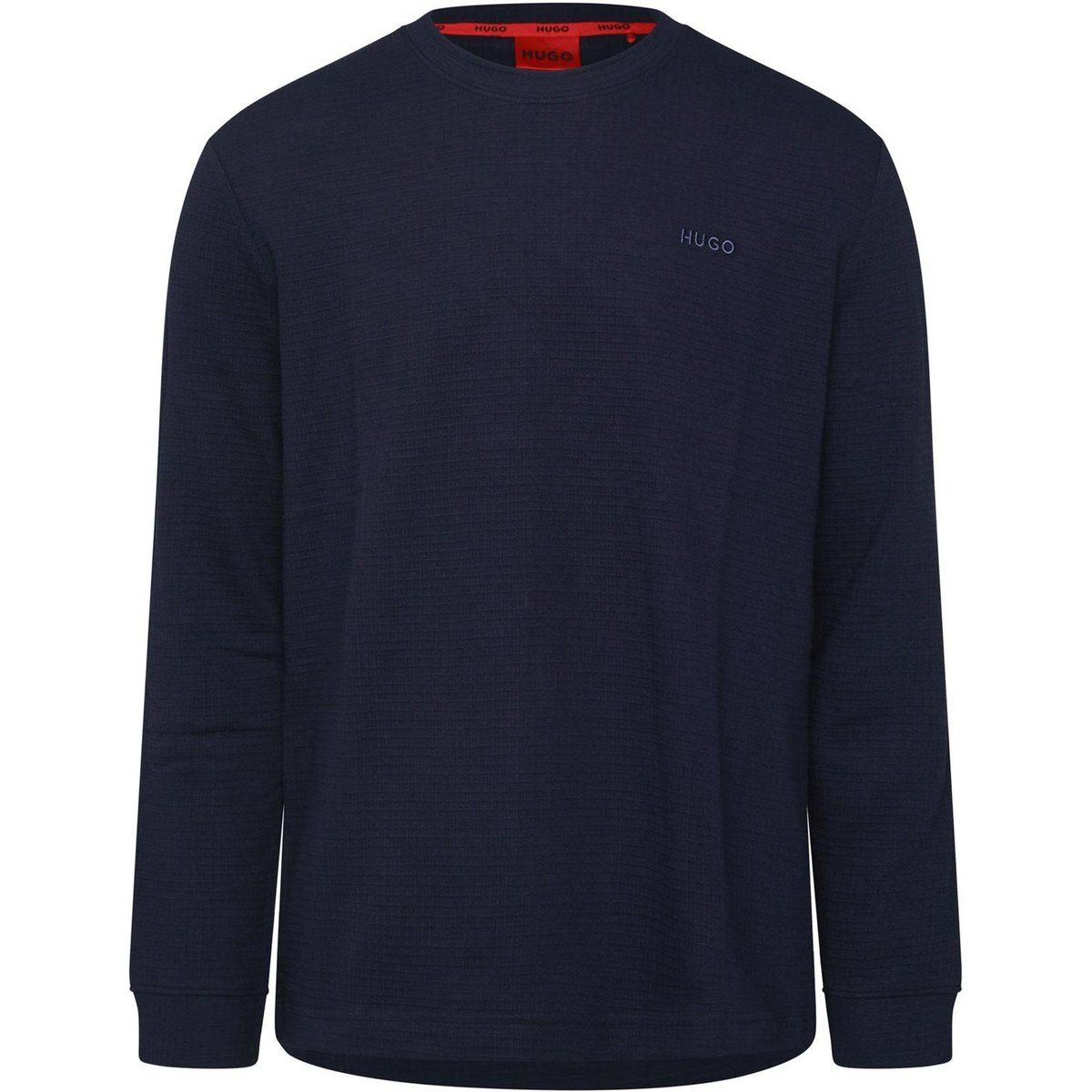 Marineblaues Waffelstrick Langarmshirt