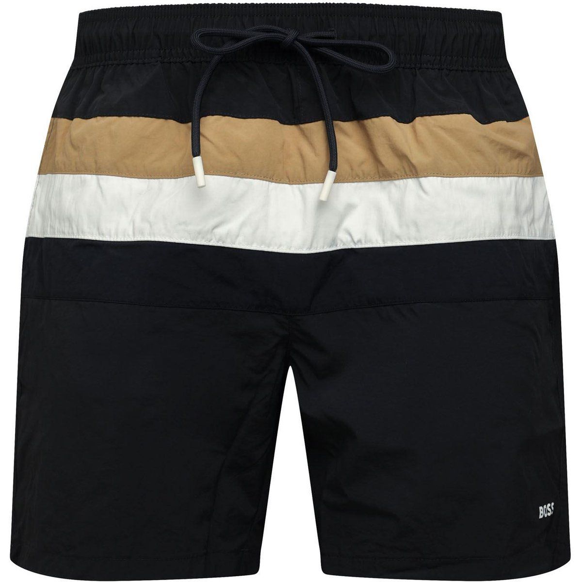 Gestreifte Badeshorts mit Kordelzug