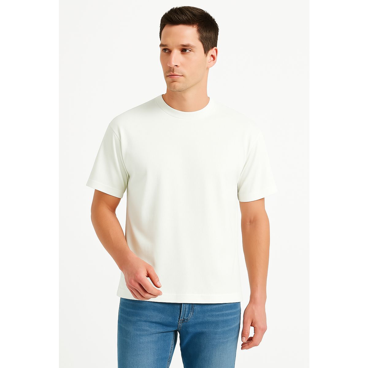 T-Shirt mit Rundhalsausschnitt, lockere Passform