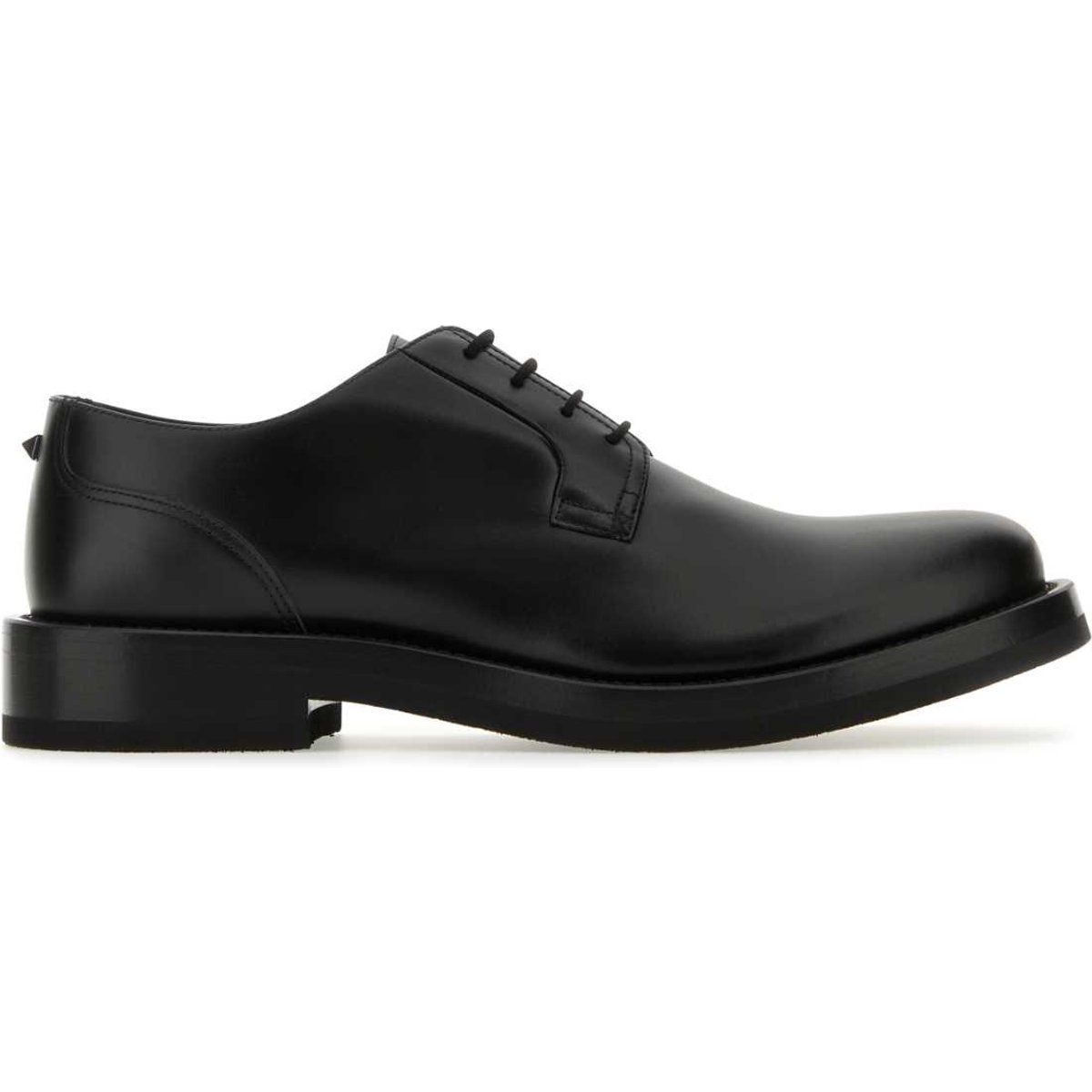 Schwarze Lederschnürschuhe