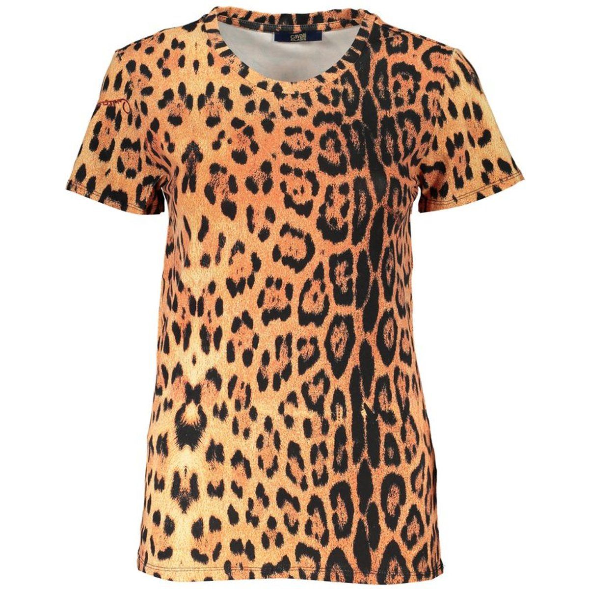 T-Shirt mit Leopardenmuster und Rundhalsausschnitt