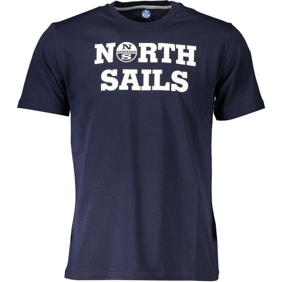 Marineblaues Baumwoll-T-Shirt mit Logo
