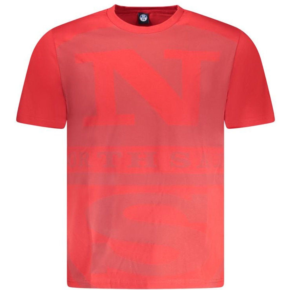 Rotes Baumwoll-T-Shirt mit Grafikprint
