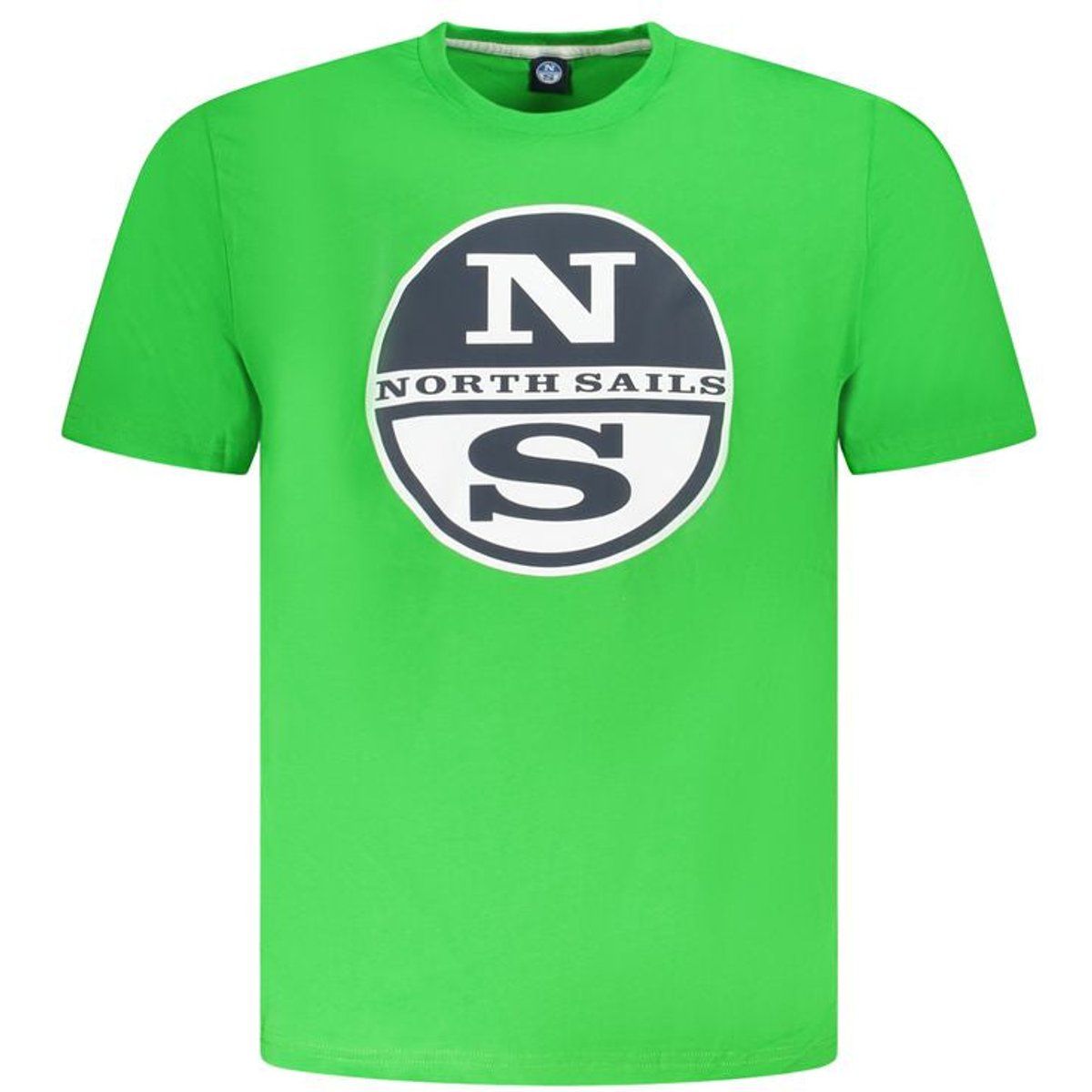Grünes Baumwoll-T-Shirt mit Logo-Print