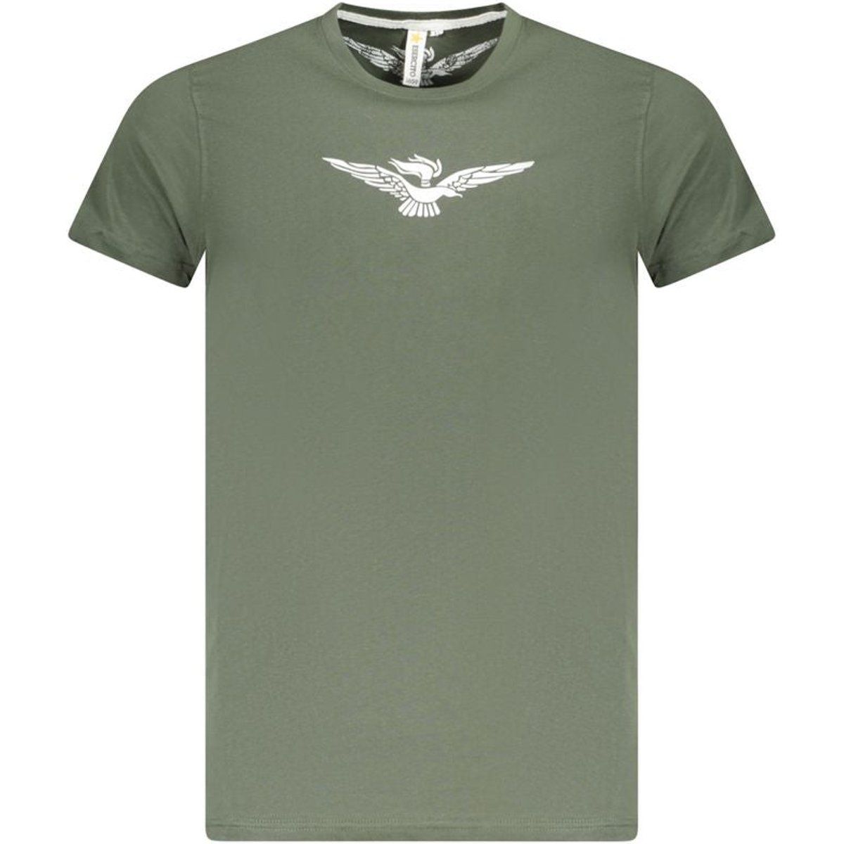 Olivgrünes Baumwoll-T-Shirt mit Logo