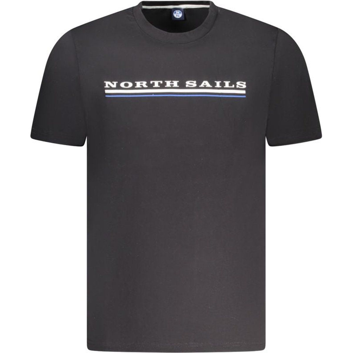 Schwarzes Baumwoll-T-Shirt mit Logo für Herren
