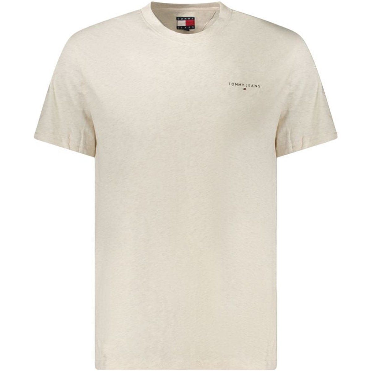 Beige Baumwoll T-Shirt für Herren mit Rundhalsausschnitt