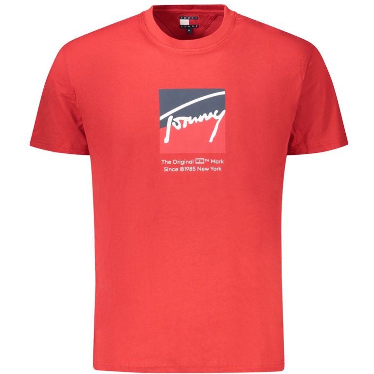 Rotes Baumwoll-T-Shirt mit Grafikprint