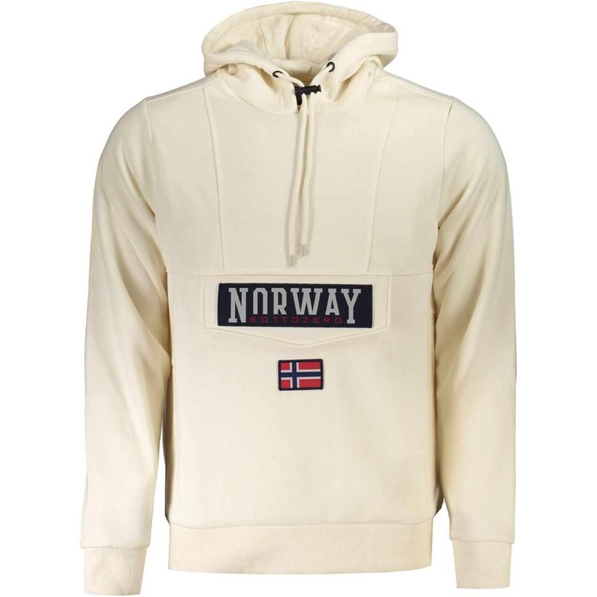 Beiger Kapuzenpullover mit Norwegen-Aufnäher