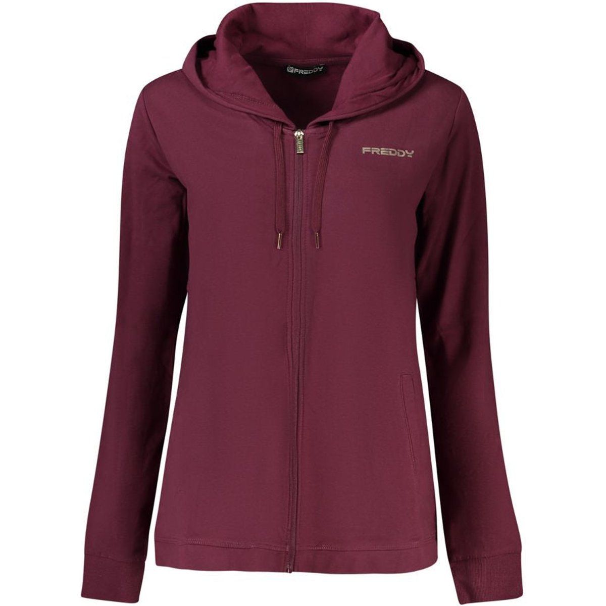 Damen Baumwollmischung Kapuzenpullover mit Reißverschluss