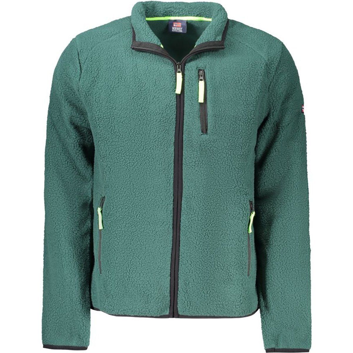 Grüne Fleecejacke mit Reißverschluss für Herren