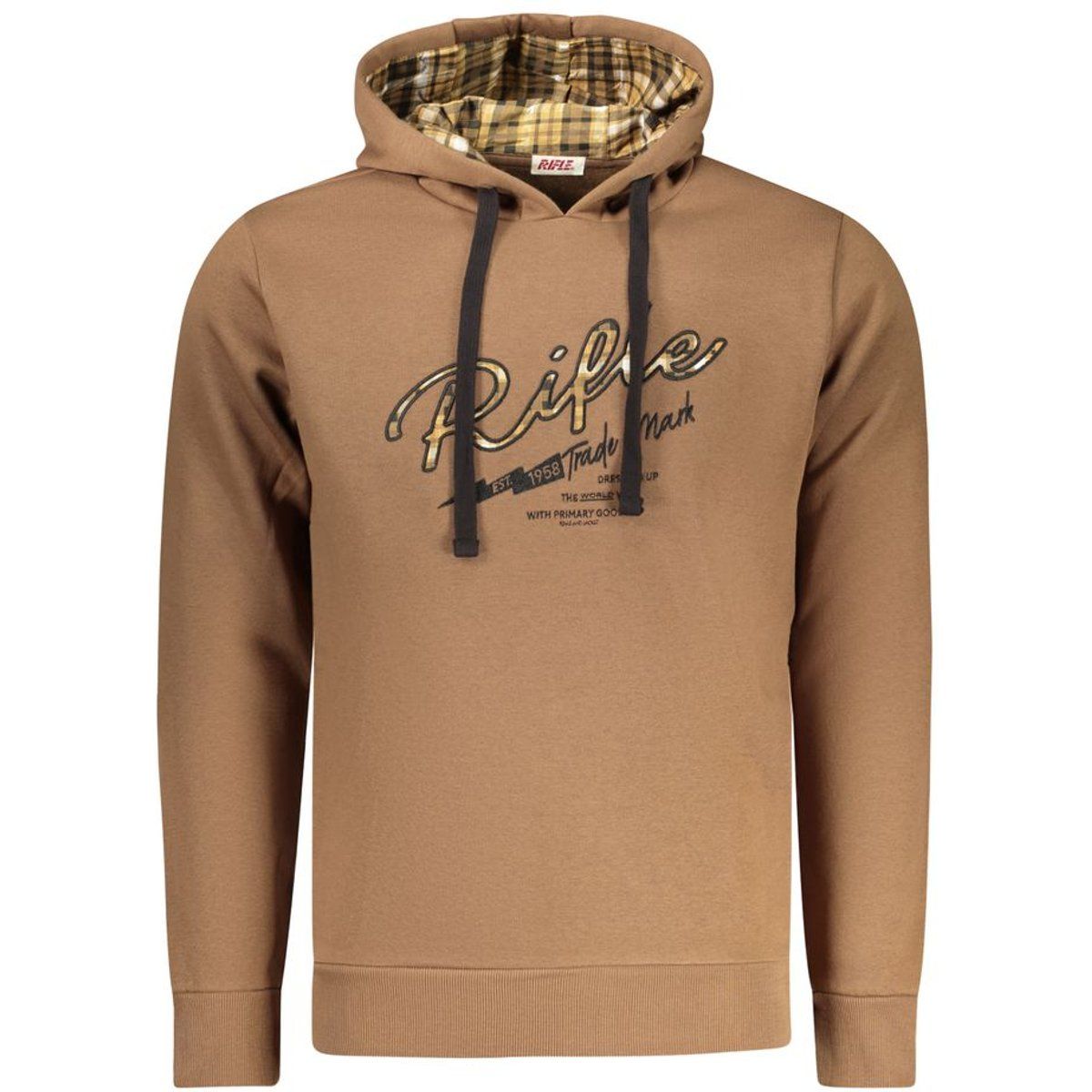 Herren Brauner Hoodie mit Grafikdruck