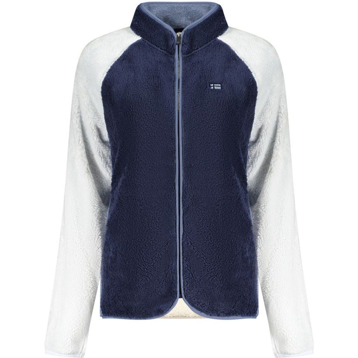 Zweifarbige Fleecejacke mit Reißverschluss