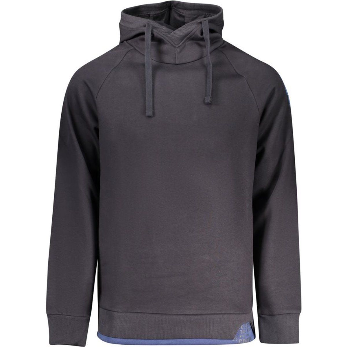 Herren Baumwollmischung Kapuzensweatshirt mit Rollkragen