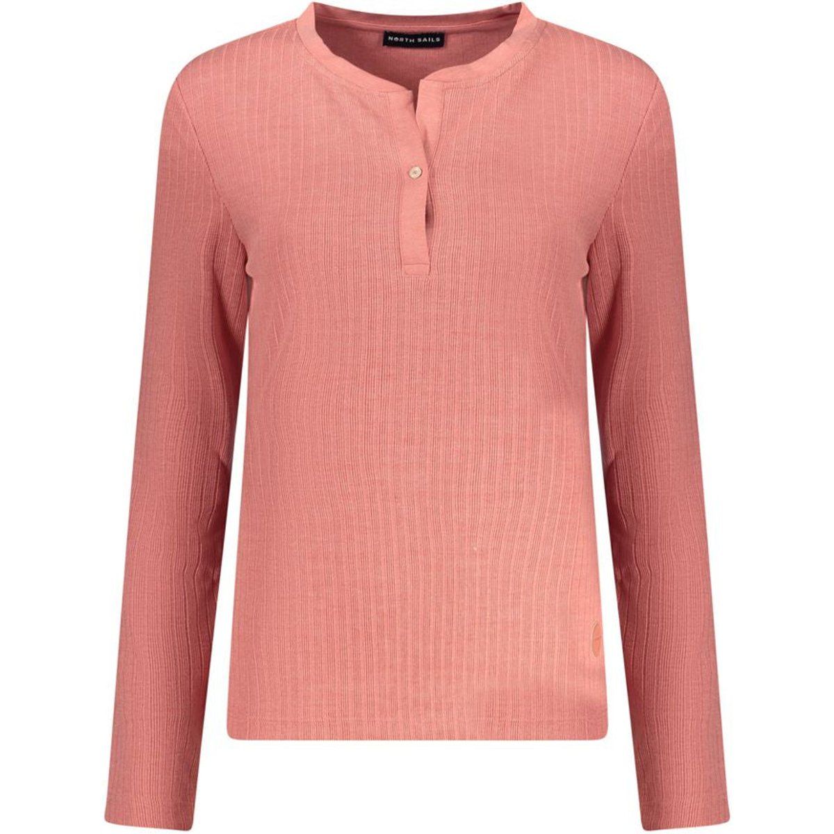 Geripptes Henley Langarmshirt