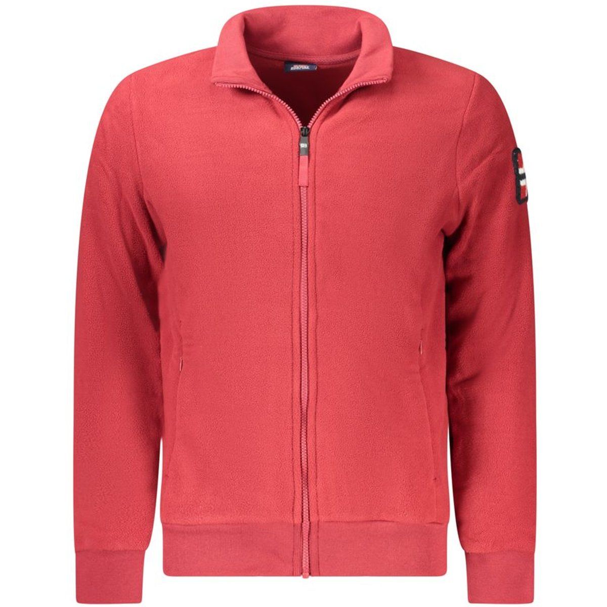 Herren Fleece Sweatshirt mit Reißverschluss, Rot