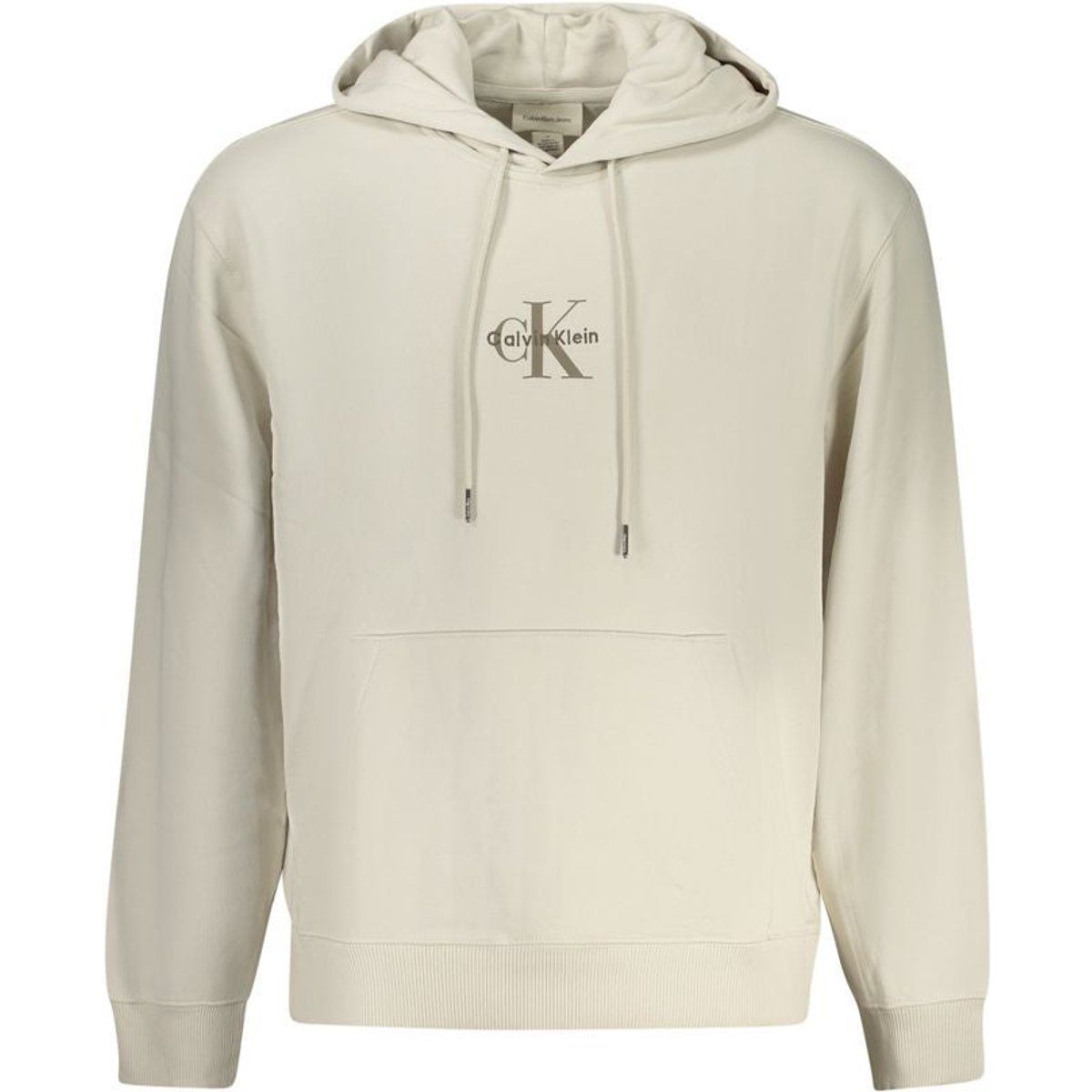 Calvin Klein Beiger Baumwoll-Logo-Hoodie