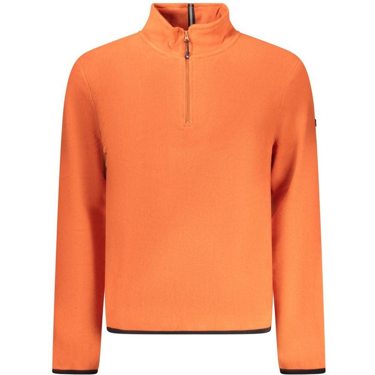 Herren Orangefarbenes Fleece-Sweatshirt mit halbem Reißverschluss