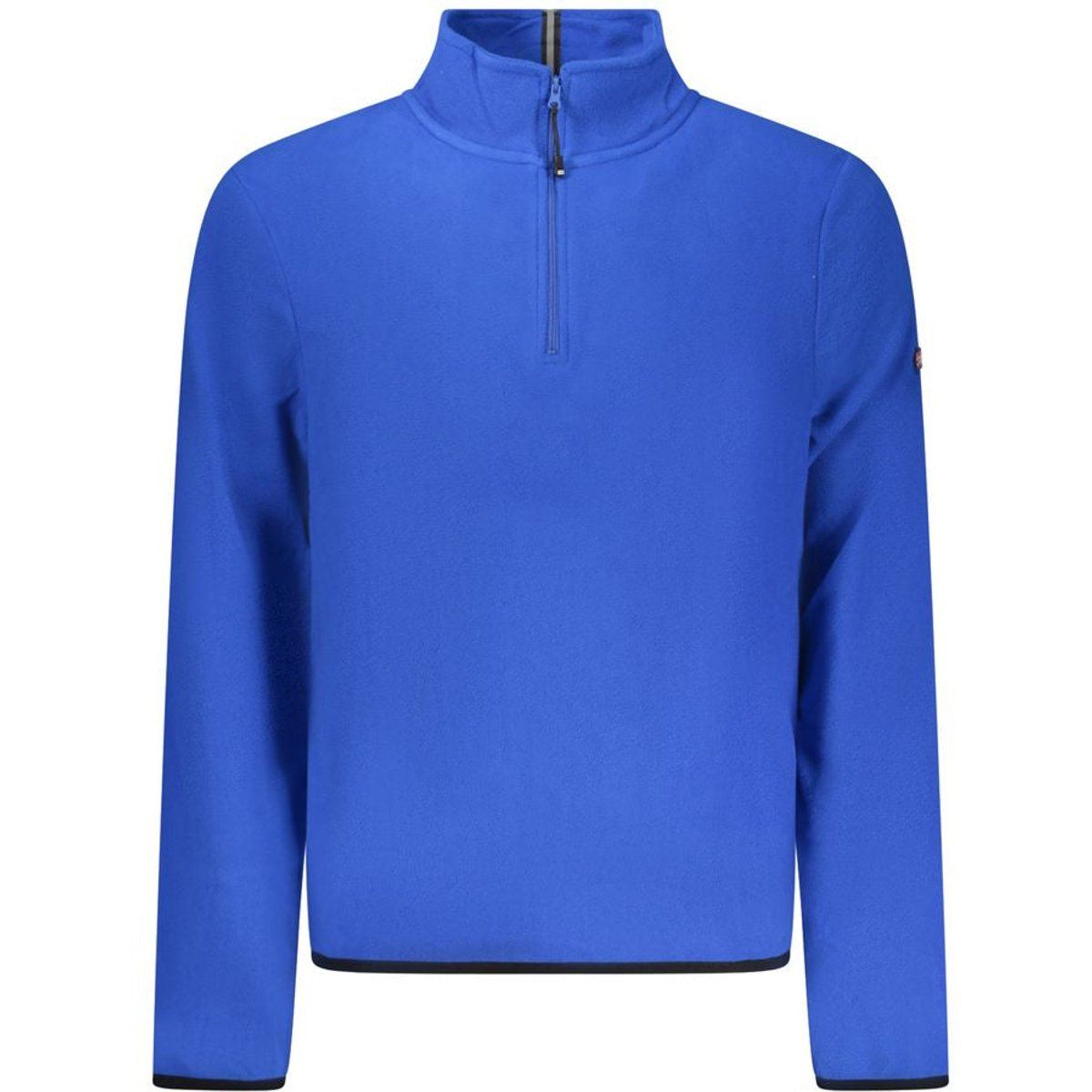 Blauer Herren Fleece-Pullover mit Halbreißverschluss