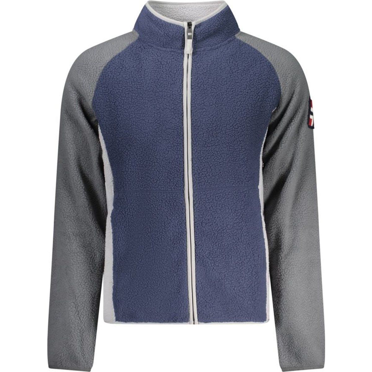 Colorblock Fleece Jacke mit Reißverschluss