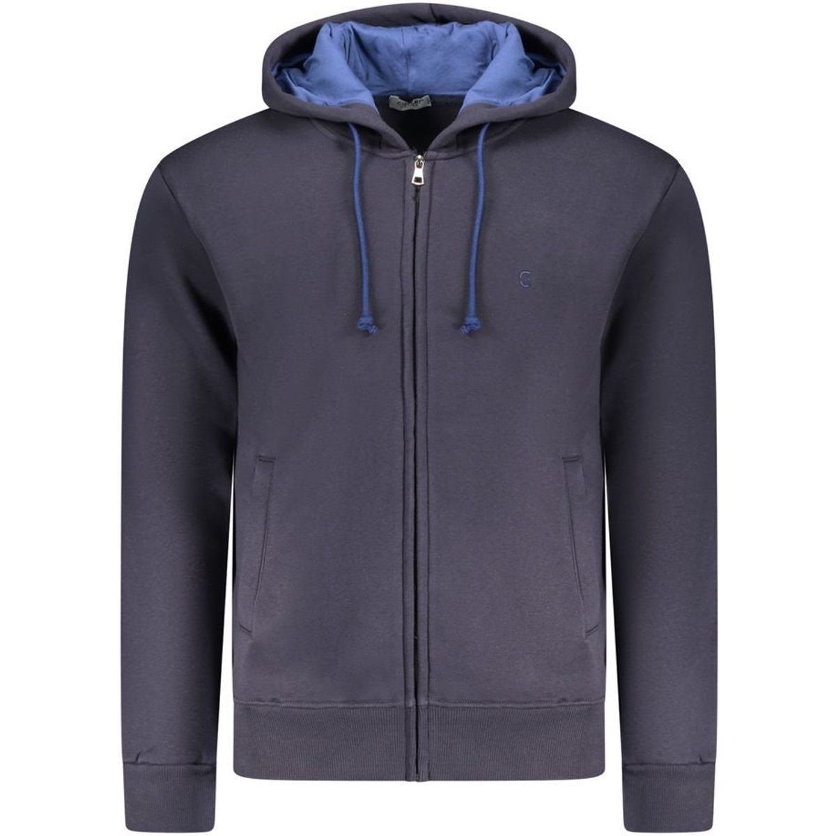 Klassischer Baumwoll-Kapuzenpullover mit Reißverschluss