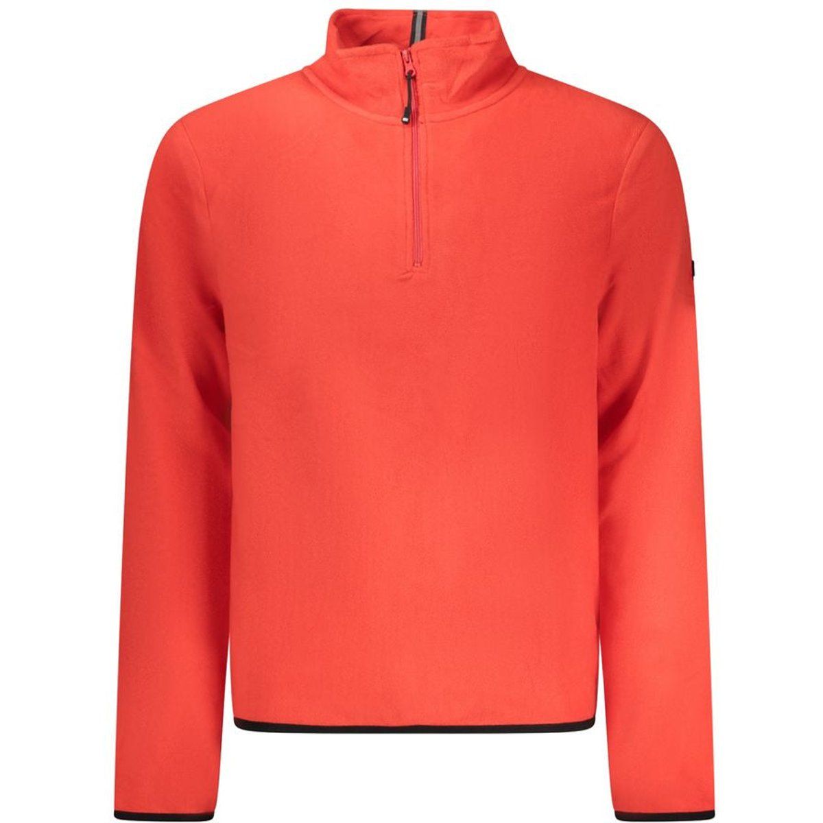 Rotes Fleece-Sweatshirt mit halbem Reißverschluss