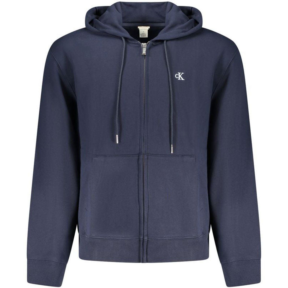 Marineblauer Baumwoll-Hoodie mit Reißverschluss