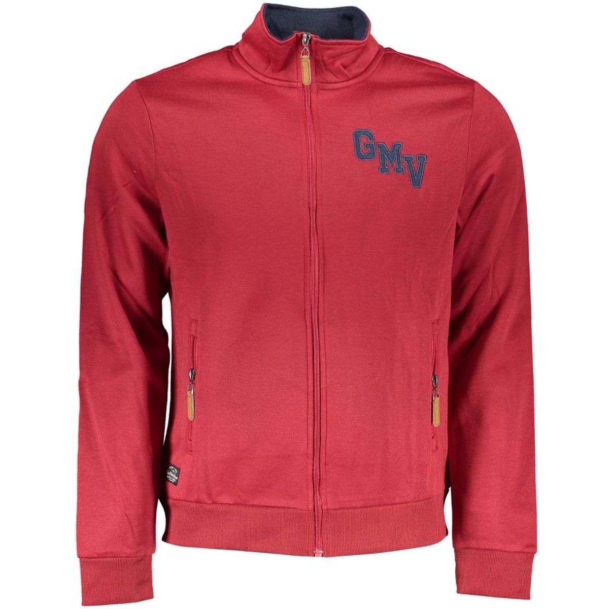 Herren Rote Sweatshirtjacke mit Reißverschluss