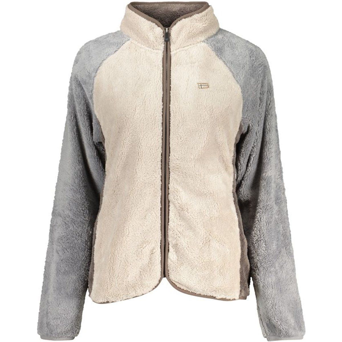 Kontrast-Raglan Teddy-Fleecejacke