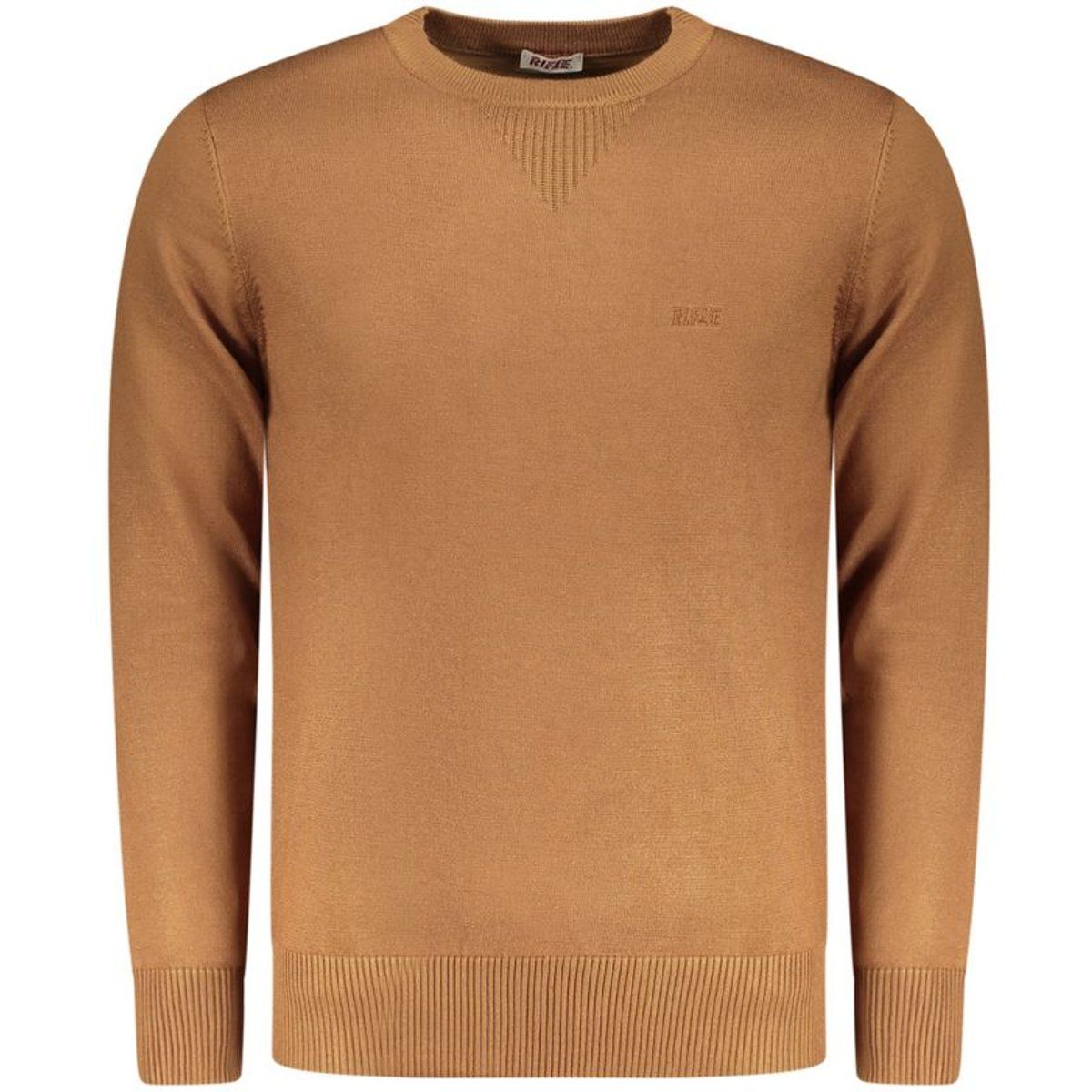 Klassischer brauner Strickpullover mit Viskosemischung