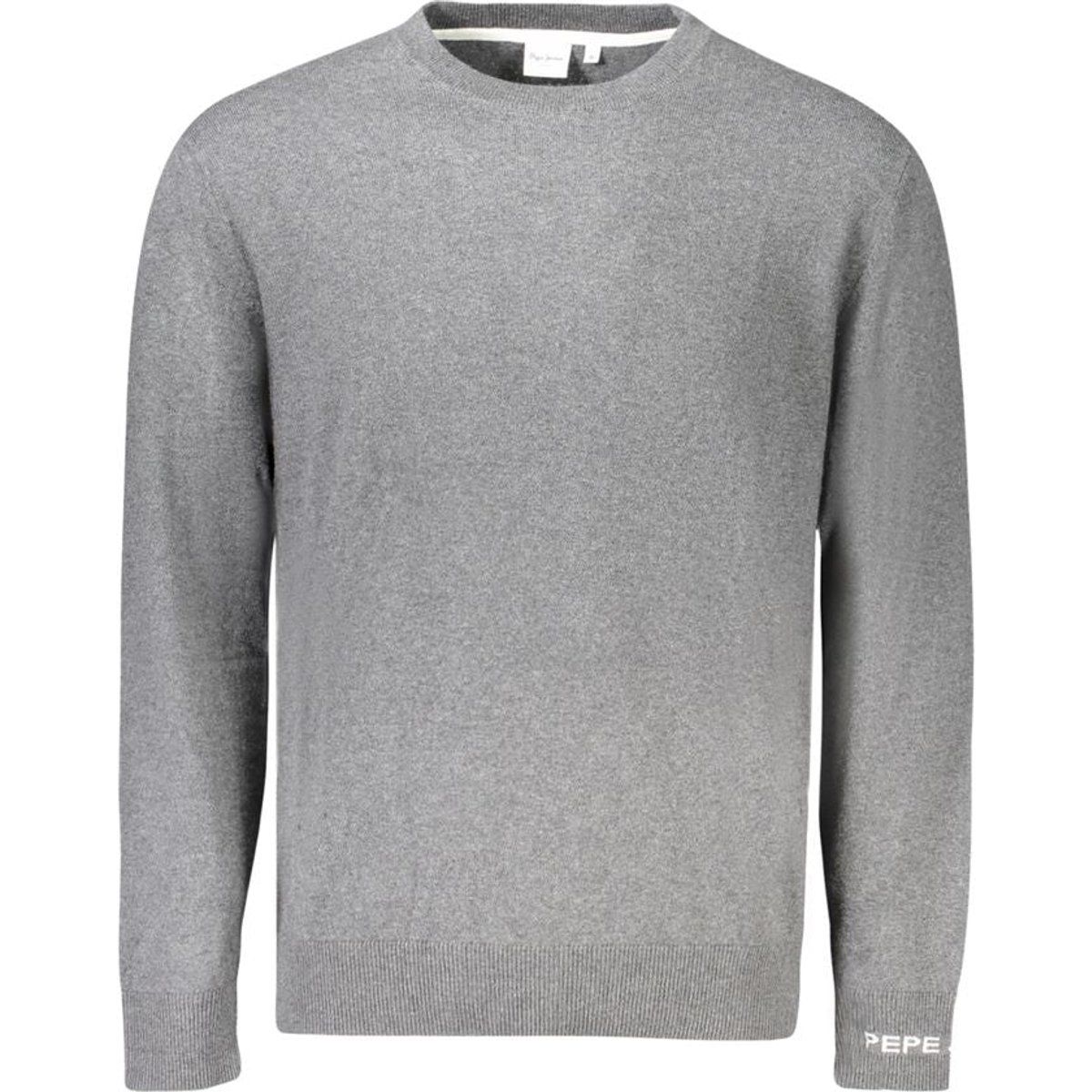 Grauer Baumwollmischungs-Pullover für Herren