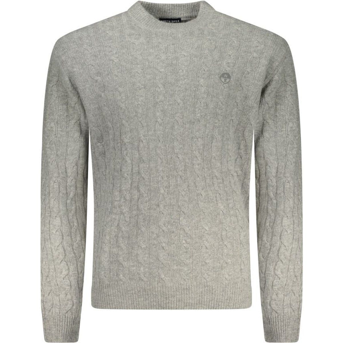 Grauer Herren-Zopfstrickpullover
