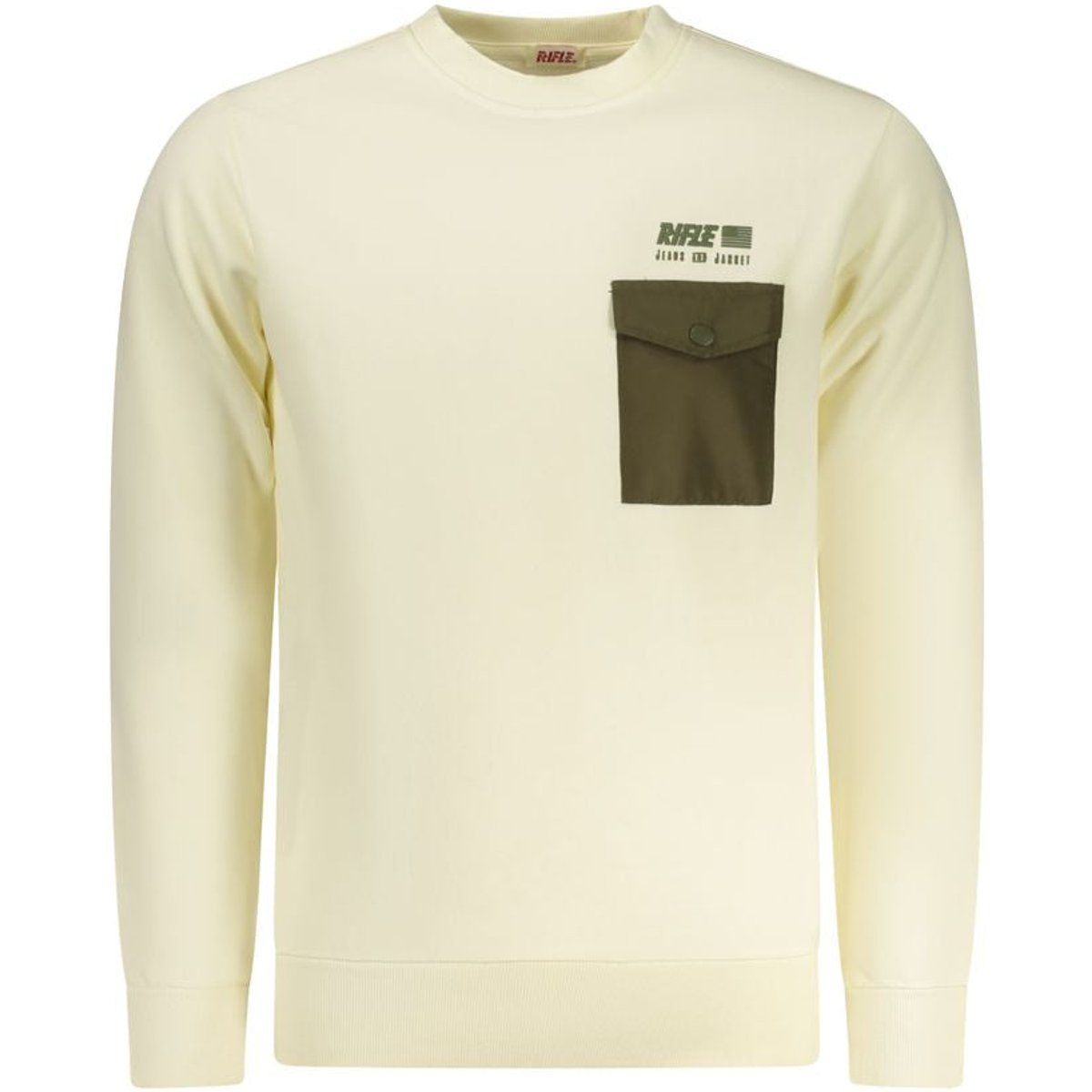 Herren Langarm-Sweatshirt mit aufgesetzter Tasche