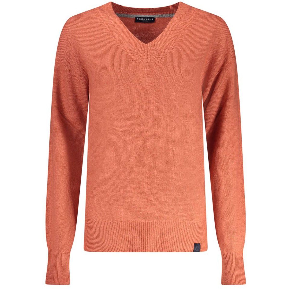 V-Ausschnitt Strickpullover in Koralle