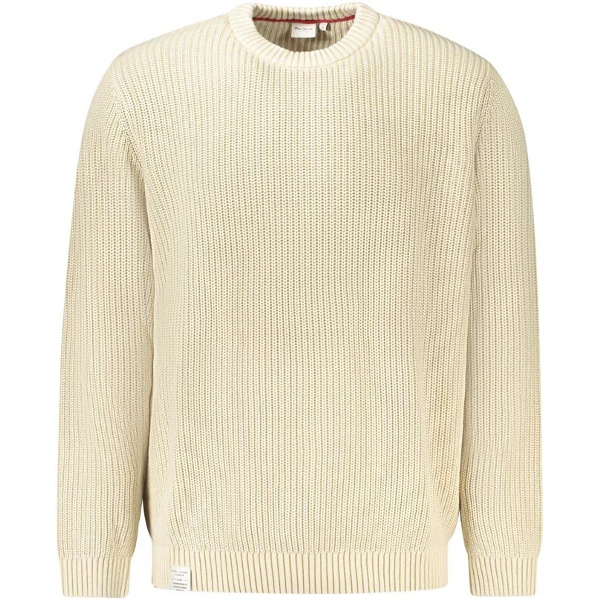 Beige Baumwollstrickpullover für Herren