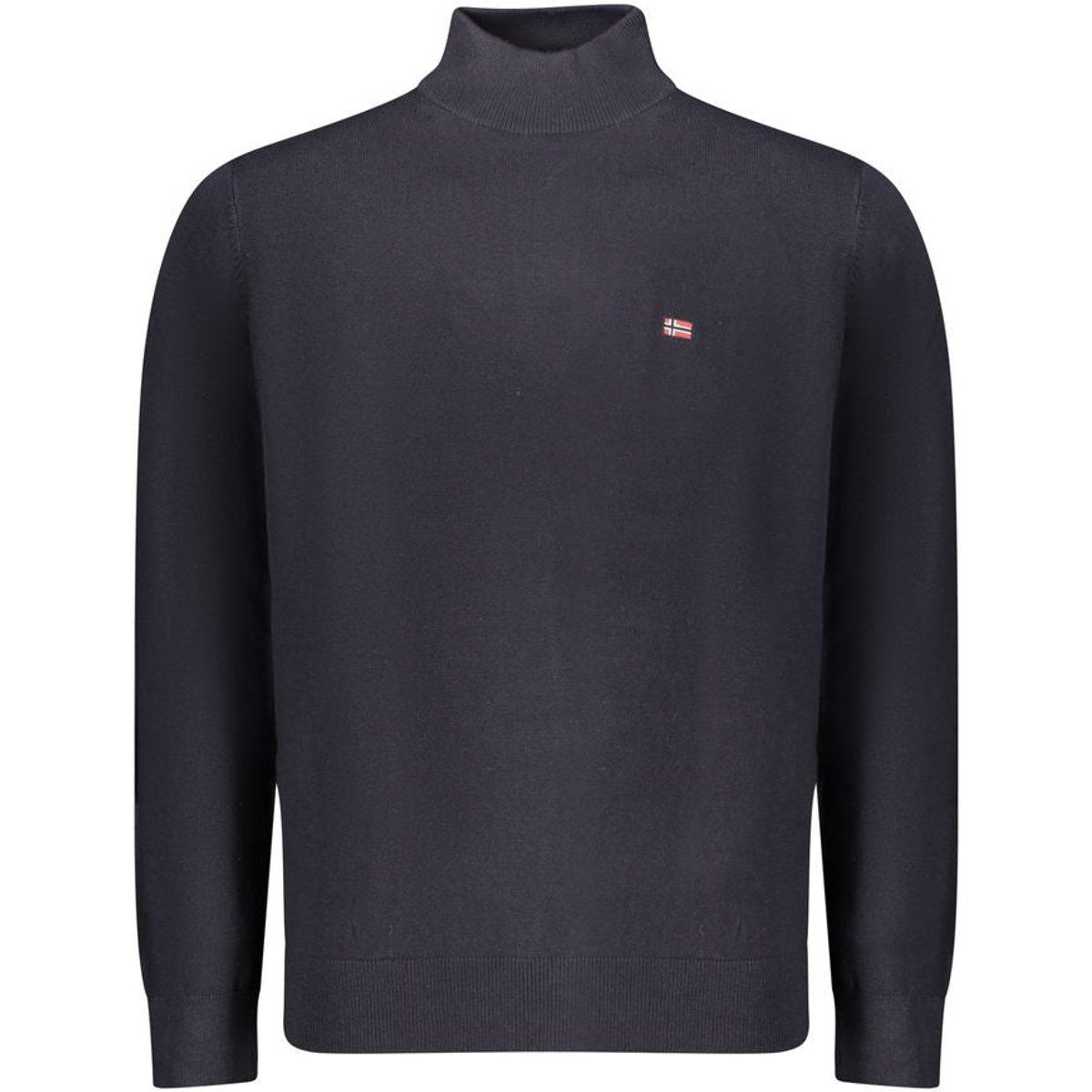 Blauer Herren Strickpullover mit Stehkragen