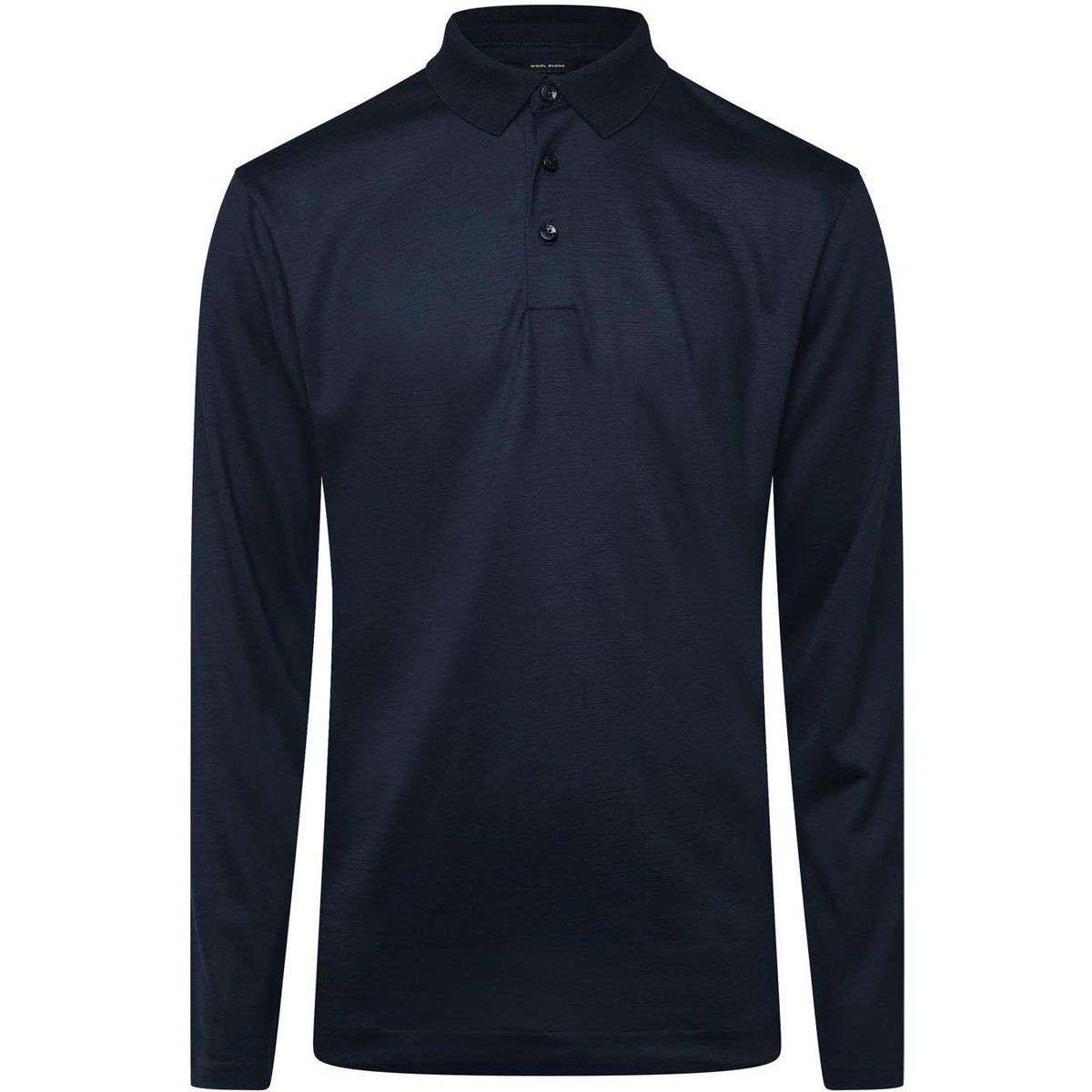 Herren Langarm Woll-Poloshirt