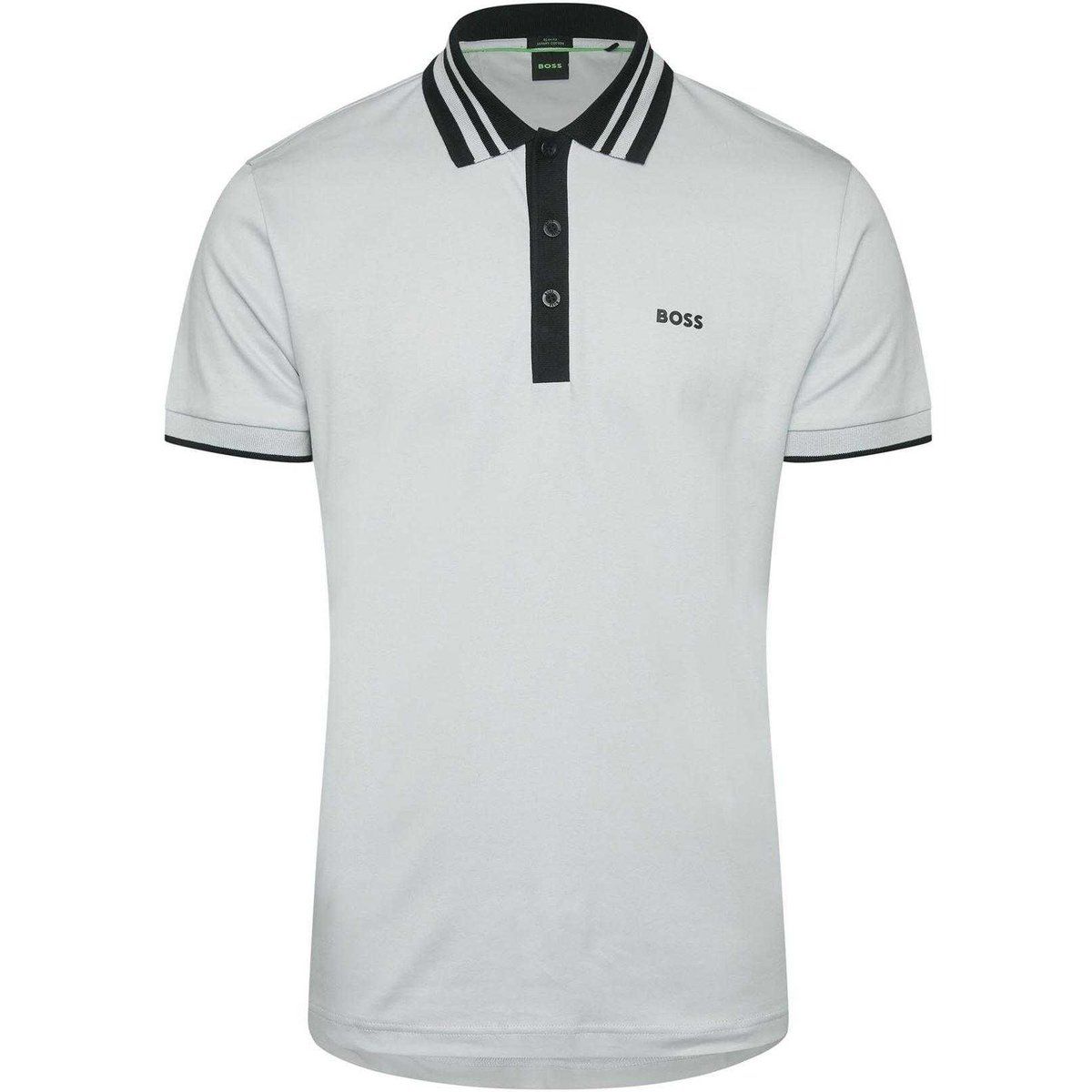 Herren Poloshirt mit Streifenkragen, Slim Fit