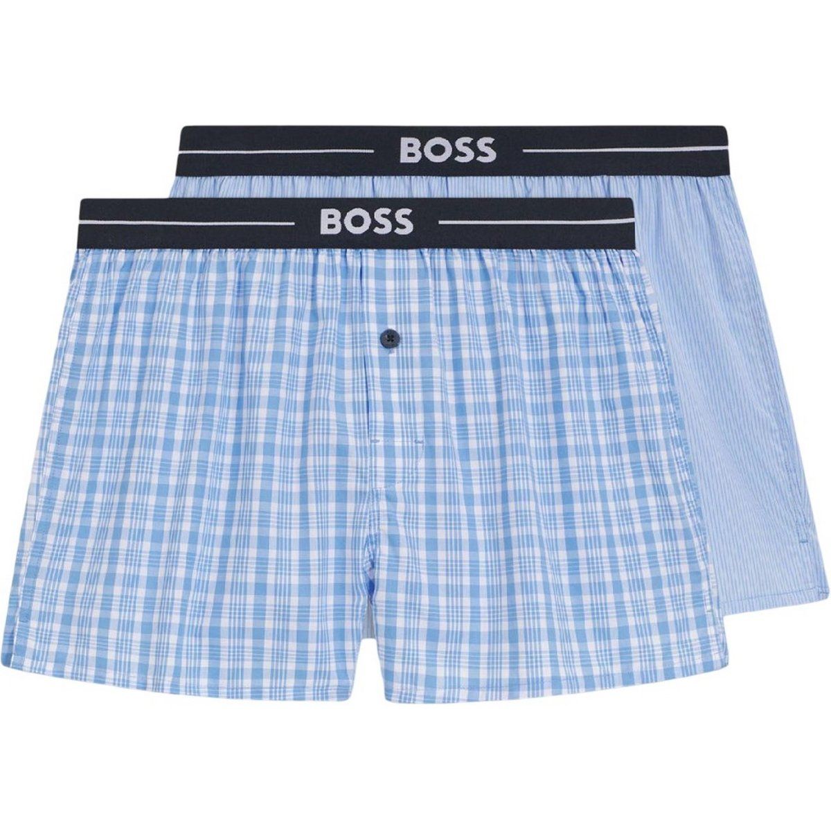 Herren Popeline-Boxershorts mit Karomuster, Zweierpack