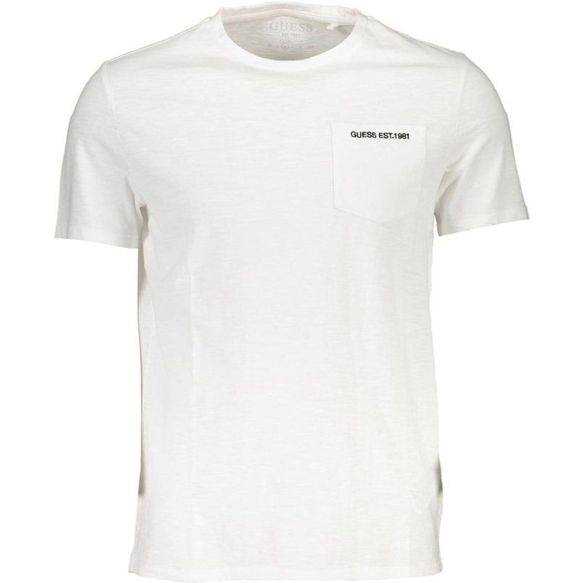 Klassisches Baumwoll-T-Shirt mit Rundhalsausschnitt und Tasche