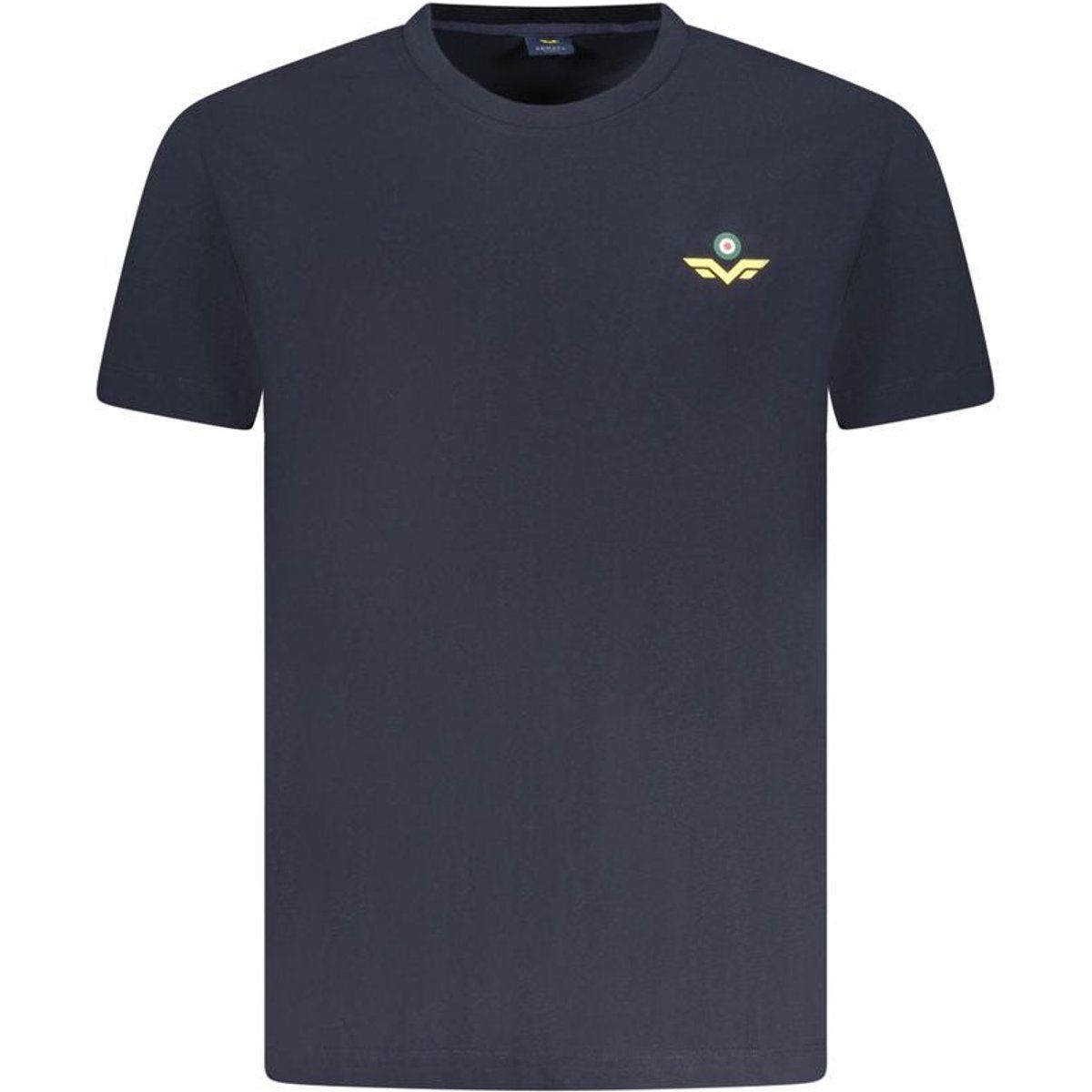 Herren Marineblaues Baumwoll-Logo-T-Shirt
