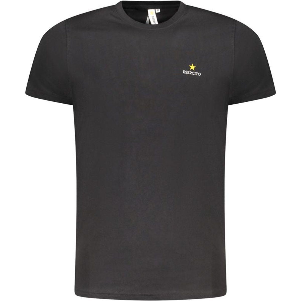 Schwarzes Baumwoll-T-Shirt mit Aufdruck für Herren