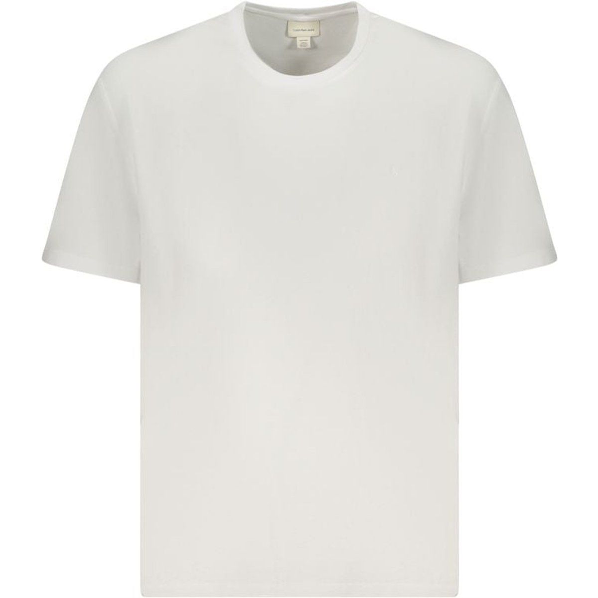 Klassisches weißes Baumwoll-T-Shirt mit Rundhalsausschnitt