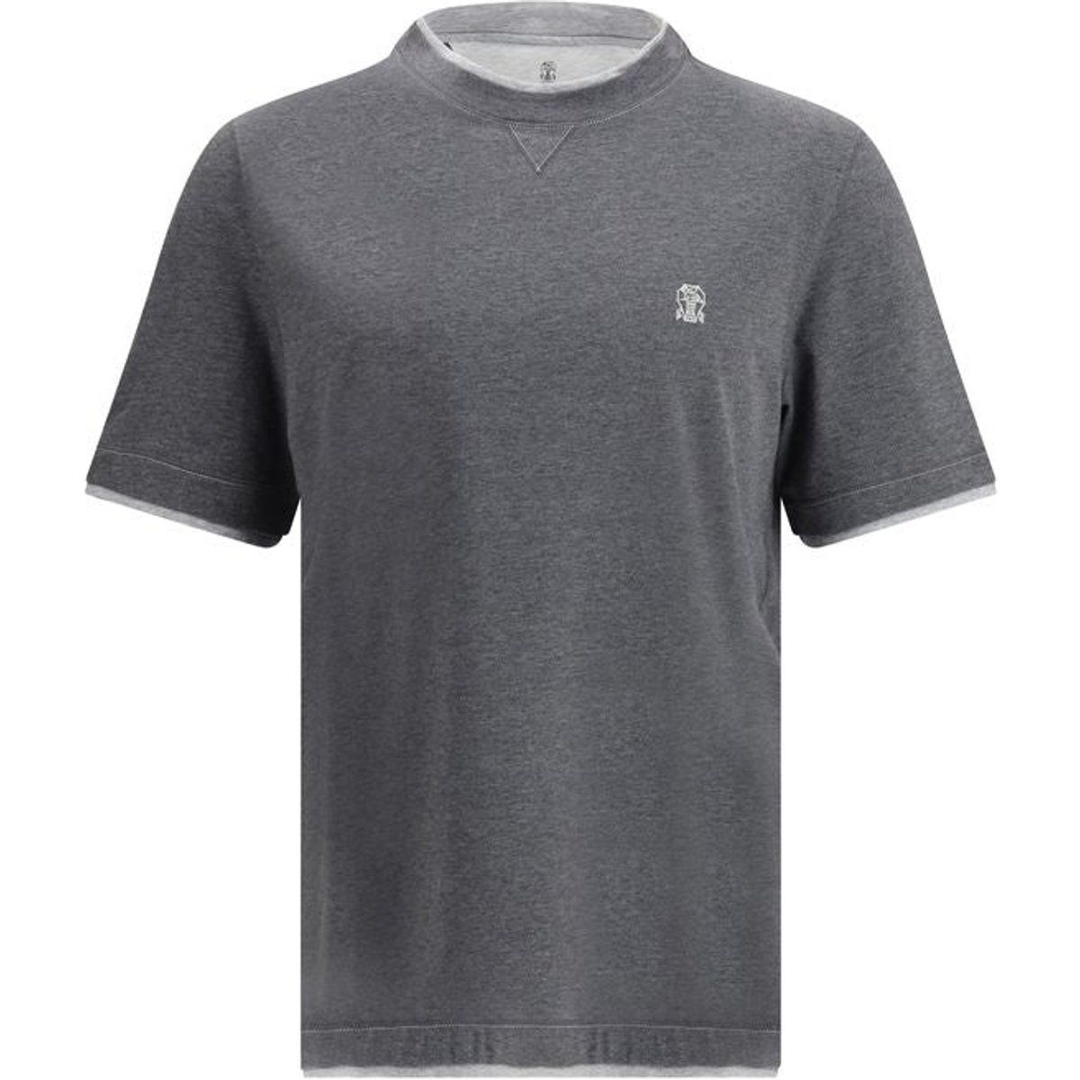 Graues Baumwoll-T-Shirt mit Logo