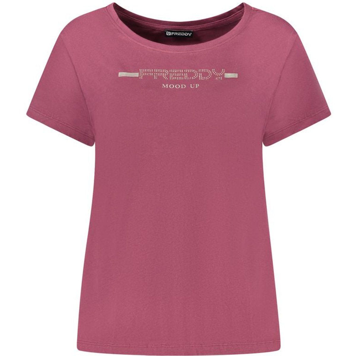 Verziertes Baumwoll-T-Shirt mit Logo