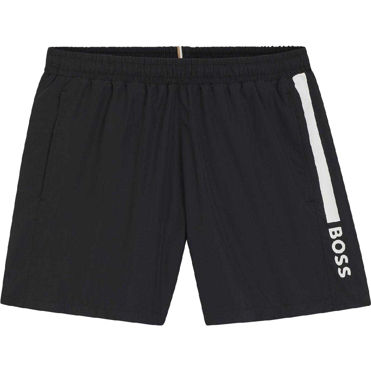 Herren Badeshorts mit Logo und Streifen